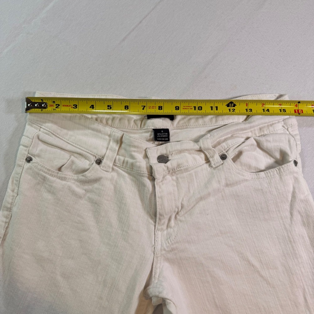 The Limited Jeans Women 6 White Bootcut Stretch Cotton Denim Pants Preppy - Picture 6 of 8